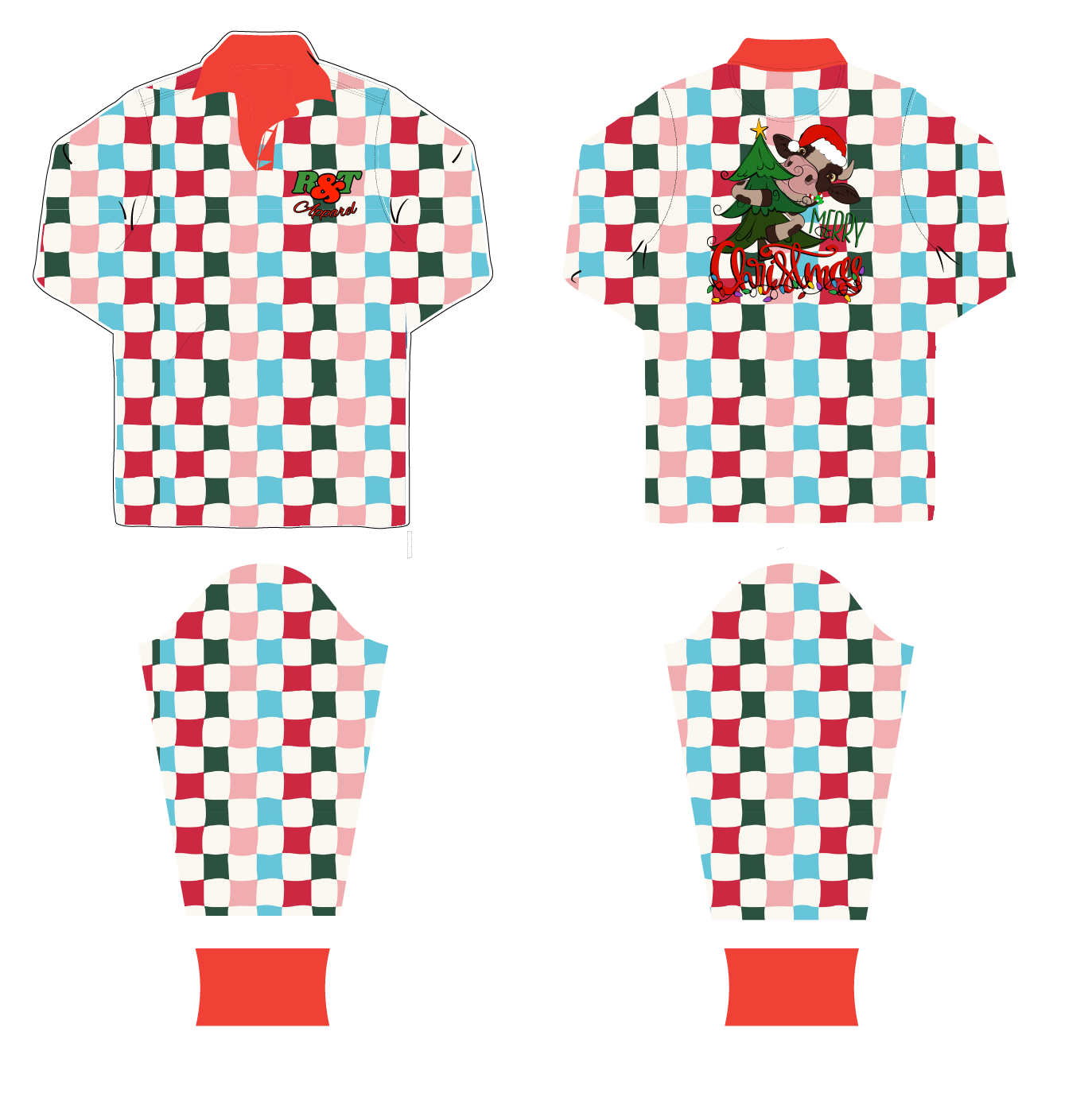 Gingham Christmas Fishing Shirt