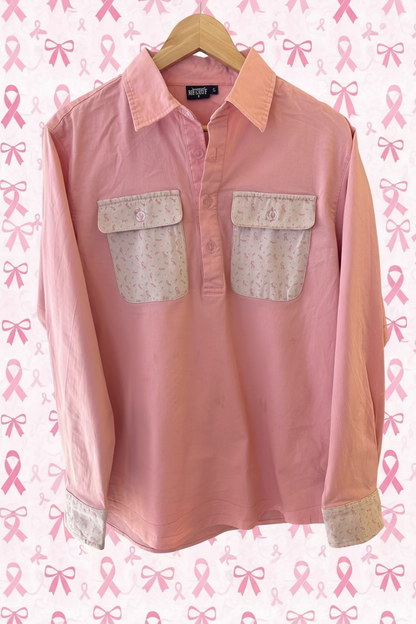 Pink Ribbon Cotton Work Shirt